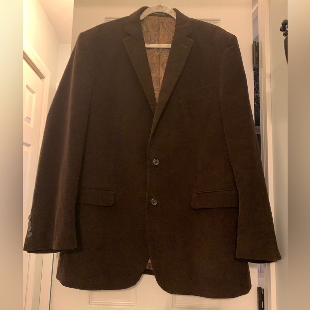 Chaps Classic Corduroy Brown Blazer 44L Minimalist Academia Office Sport Coat - Picture 1 of 14